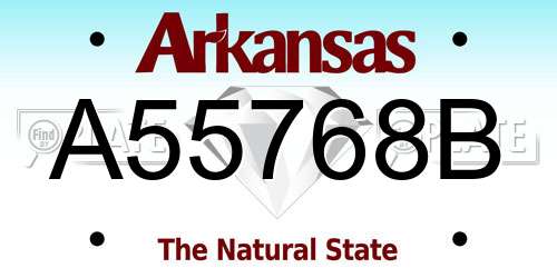 A55768B Arkansas License Plate
