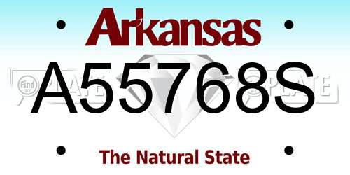 A55768S Arkansas License Plate