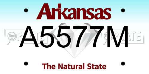 A5577M Arkansas License Plate
