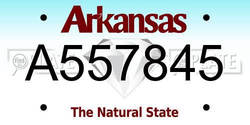 A557845 Arkansas License Plate
