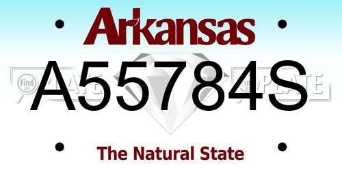 A55784S Arkansas License Plate