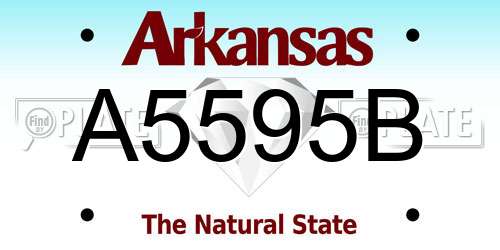 A5595B Arkansas License Plate