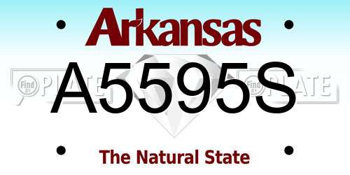 A5595S Arkansas License Plate