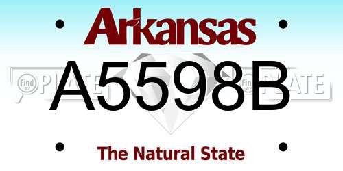 A5598B Arkansas License Plate