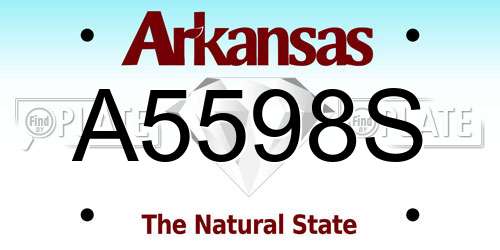 A5598S Arkansas License Plate
