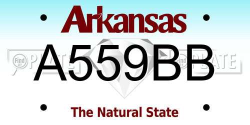 A559BB Arkansas License Plate
