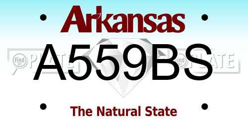 A559BS Arkansas License Plate