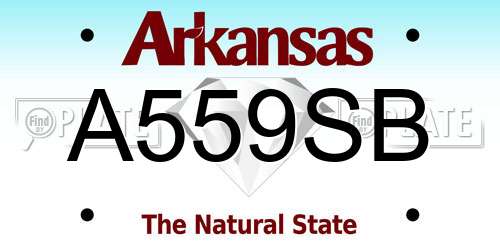 A559SB Arkansas License Plate