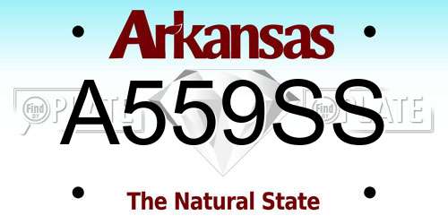 A559SS Arkansas License Plate