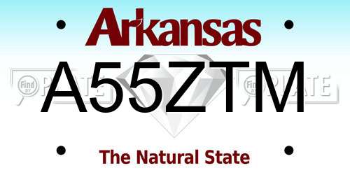 A55ZTM Arkansas License Plate