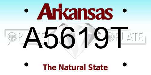 A5619T Arkansas License Plate