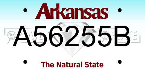 A56255B Arkansas License Plate