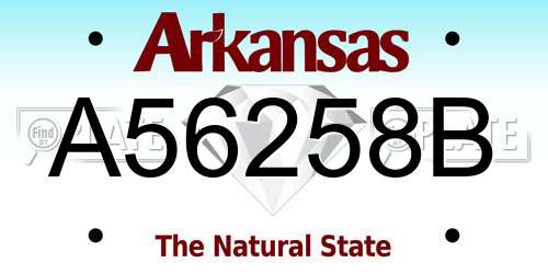 A56258B Arkansas License Plate