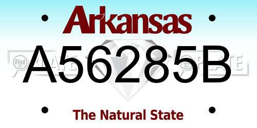 A56285B Arkansas License Plate