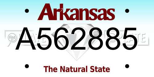 A562885 Arkansas License Plate