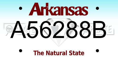 A56288B Arkansas License Plate
