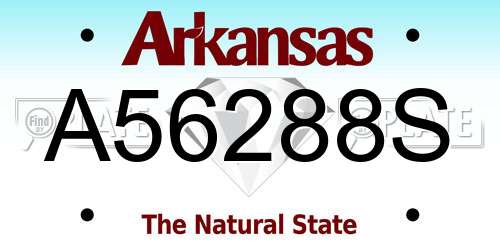 A56288S Arkansas License Plate
