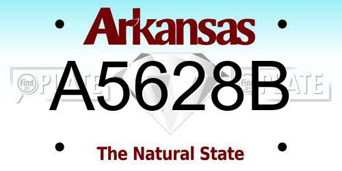 A5628B Arkansas License Plate