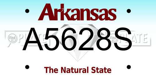 A5628S Arkansas License Plate