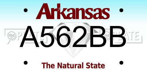A562BB Arkansas License Plate
