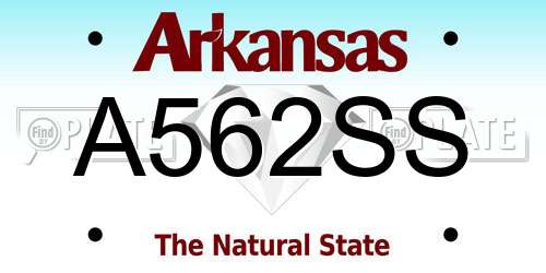 A562SS Arkansas License Plate