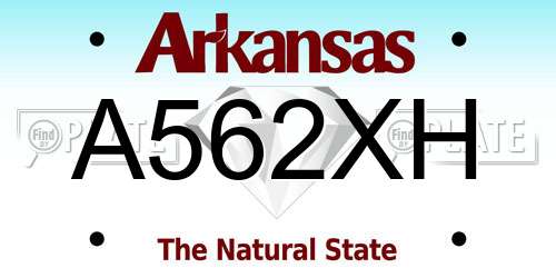 A562XH Arkansas License Plate