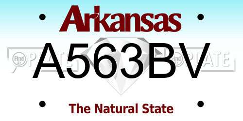 A563BV Arkansas License Plate