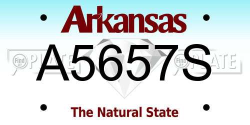 A5657S Arkansas License Plate