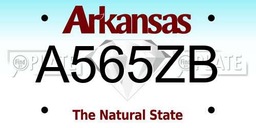 A565ZB Arkansas License Plate