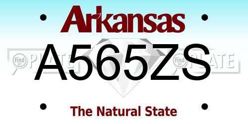 A565ZS Arkansas License Plate
