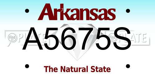 A5675S Arkansas License Plate