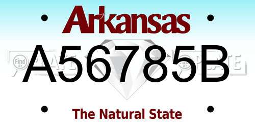 A56785B Arkansas License Plate