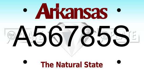 A56785S Arkansas License Plate