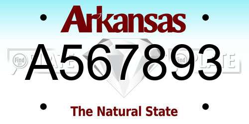 A567893 Arkansas License Plate
