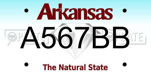 A567BB Arkansas License Plate