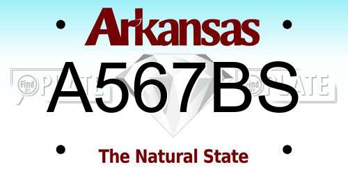 A567BS Arkansas License Plate
