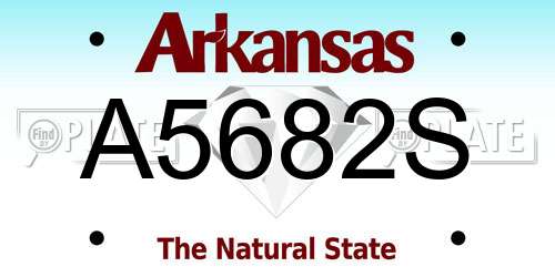 A5682S Arkansas License Plate