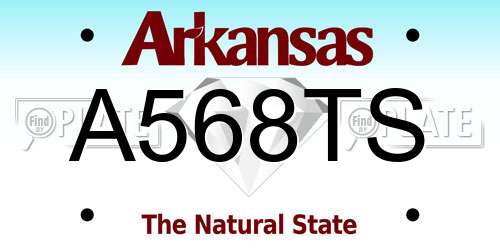 A568TS Arkansas License Plate
