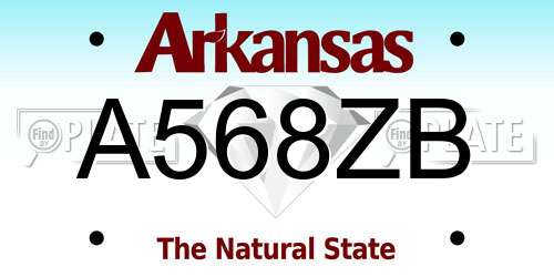 A568ZB Arkansas License Plate
