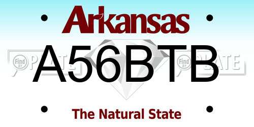 A56BTB Arkansas License Plate