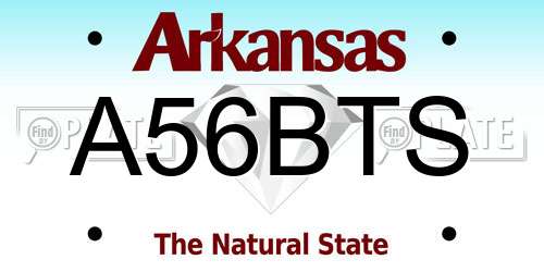 A56BTS Arkansas License Plate