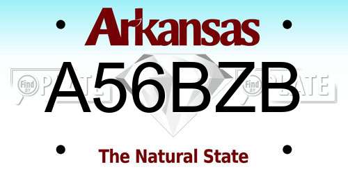 A56BZB Arkansas License Plate