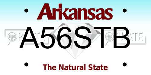 A56STB Arkansas License Plate