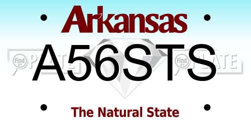 A56STS Arkansas License Plate