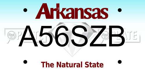 A56SZB Arkansas License Plate