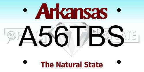 A56TBS Arkansas License Plate