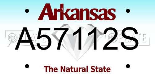 A57112S Arkansas License Plate