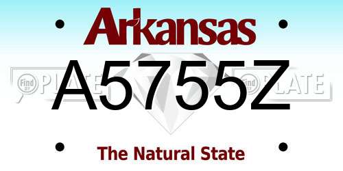 A5755Z Arkansas License Plate