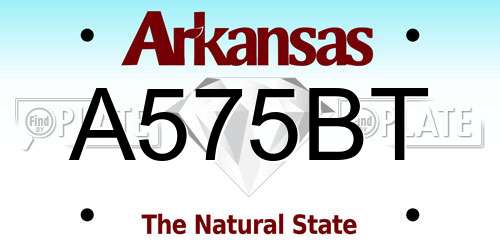 A575BT Arkansas License Plate