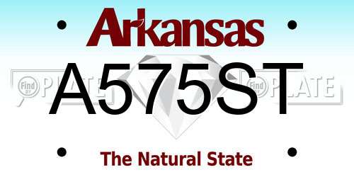 A575ST Arkansas License Plate